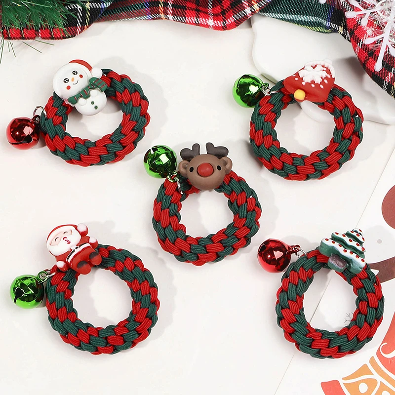 Cute Anime Cartoon Christmas Braided Hair Loop For Women Girls Sweet Hair Accessories Versatile Ponytail Hair Ring Holiday Gifts