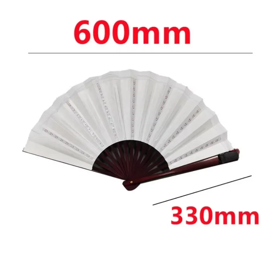 Led Light Glowing Fluorescent Fan with Battery Foldable Hand Fan for Night Performance Dance  Dj Bar Club Party Decoratio