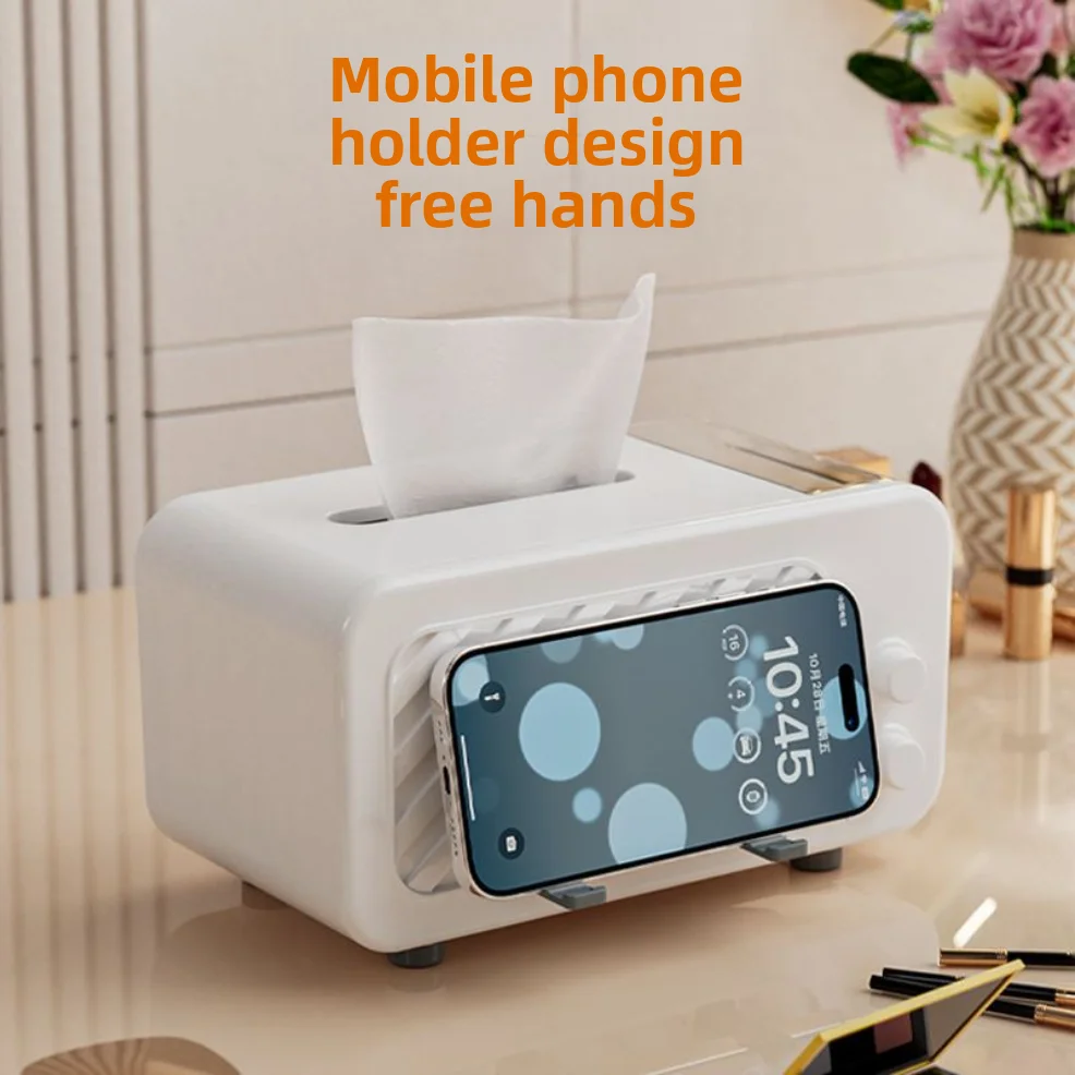 ที่วางโทรศัพท์แบบขี้เกียจพร้อมกล่องใส่กระดาษทิชชู่, กล่องใส่กระดาษทิชชู่แบบสร้างสรรค์สำหรับวางบนโต๊ะกาแฟ, ที่ใส่ไม้จิ้มฟันและสำลีแบบสปริงอเนกประสงค์