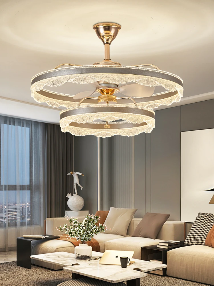 Modern Ceiling Fan Lights with Remote Control Dimmable Living Room Bedroom Adjustable Ceiling Light Fan LED Lamp Indoor Lighting