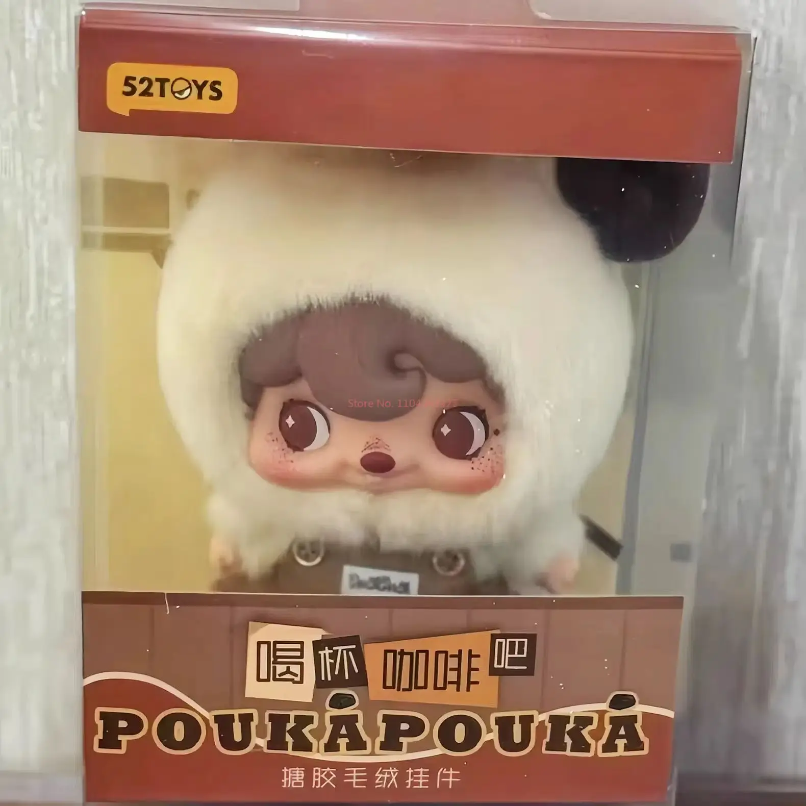 Hot 52toys Pouka Has A Cup Of Coffee Series แอ็คชั่นฟิกเกอร์ของเล่นจี้ตุ๊กตาการ์ตูนกระเป๋าเป้สะพายหลังเครื่องประดับวันฮาโลวีนของขวัญวันเกิด