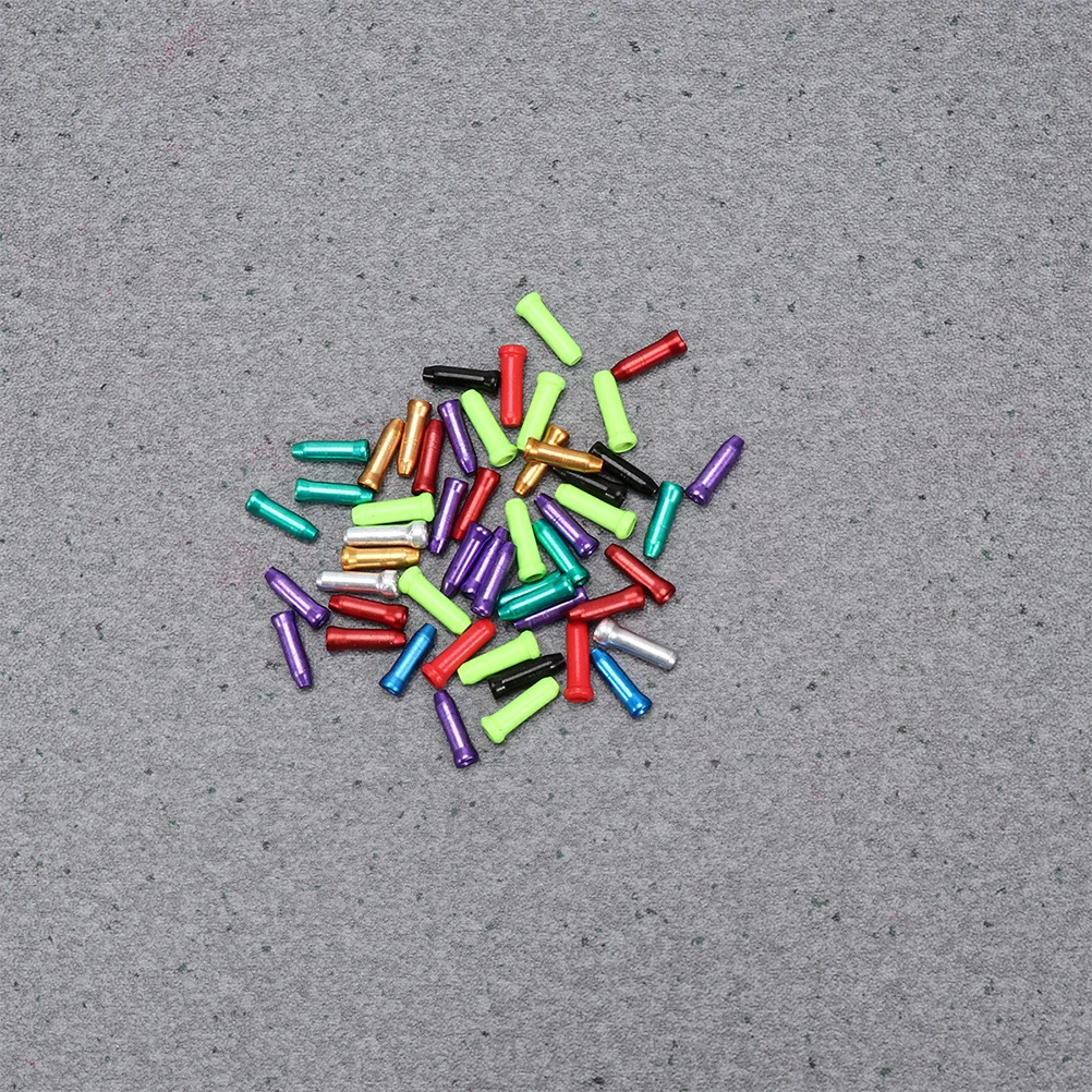 

100pcs Bicycle Brake Cable End Caps Aluminum Alloy Durable Bike Wire Terminal Covers Anti-Split Cable Tips Accessories For Bike