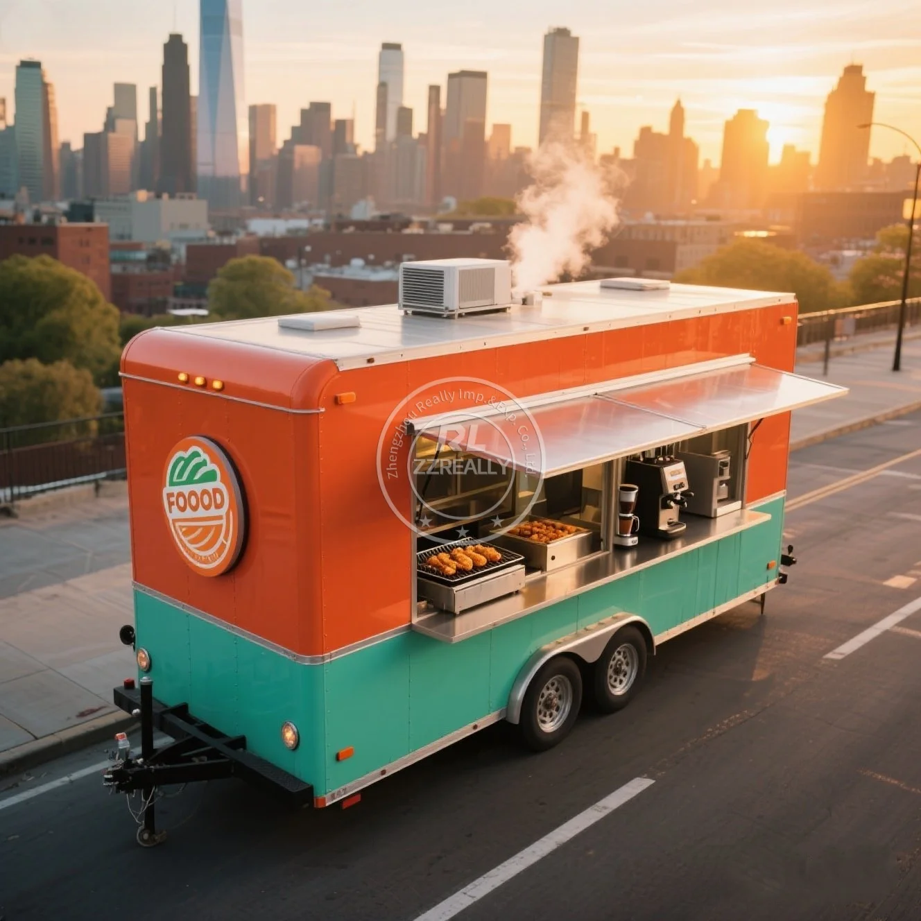 

Design Fast Food Vending Cart Mobile Snack Food Truck DOT CE Certified Beverage Trailer Fully Equipped Food Cart