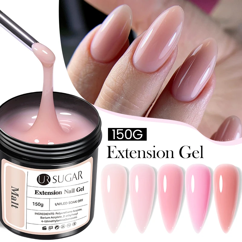 

UR SUGAR 150g Jelly Gel Nail Extension Gel Milky White Nude Pink Fast Building UV Nail Hard Gels Self Leveling Construction Gel