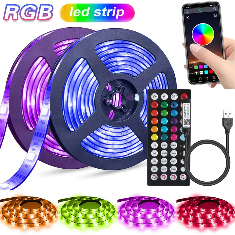 

Color RGB 5050 LED Strip Bluetooth Tape Decor for Room LED 10m 15m 20m 30m PC TV backlight Neon LED Lighting Cветодиодная лента