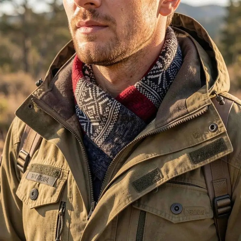 Wrap low bulk organic cotton for high altitude climbing mens outdoor neck wrap frigid climate male winter scarf
