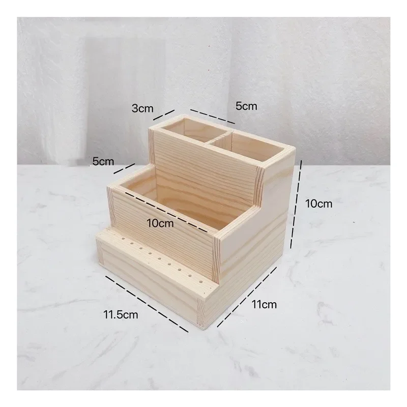 Nail Drill Machine Bits Wooden Holder 3 Rows Durable for Nail Training Nail Art Accessories DIY Manicure Tools Box Display Box