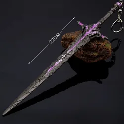 21cm Omega Sword Game Noctis Lucis Caelum Peripheral All Metal Katana Samurai Sword Model Keychain Crafts Gifts Toys Collection
