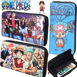 One Piece Luffy Wallet Cardholder Coin Purses Clutch Phone Credit Card Holder Men Luxury Large Capacity Leather Bag with Zipper