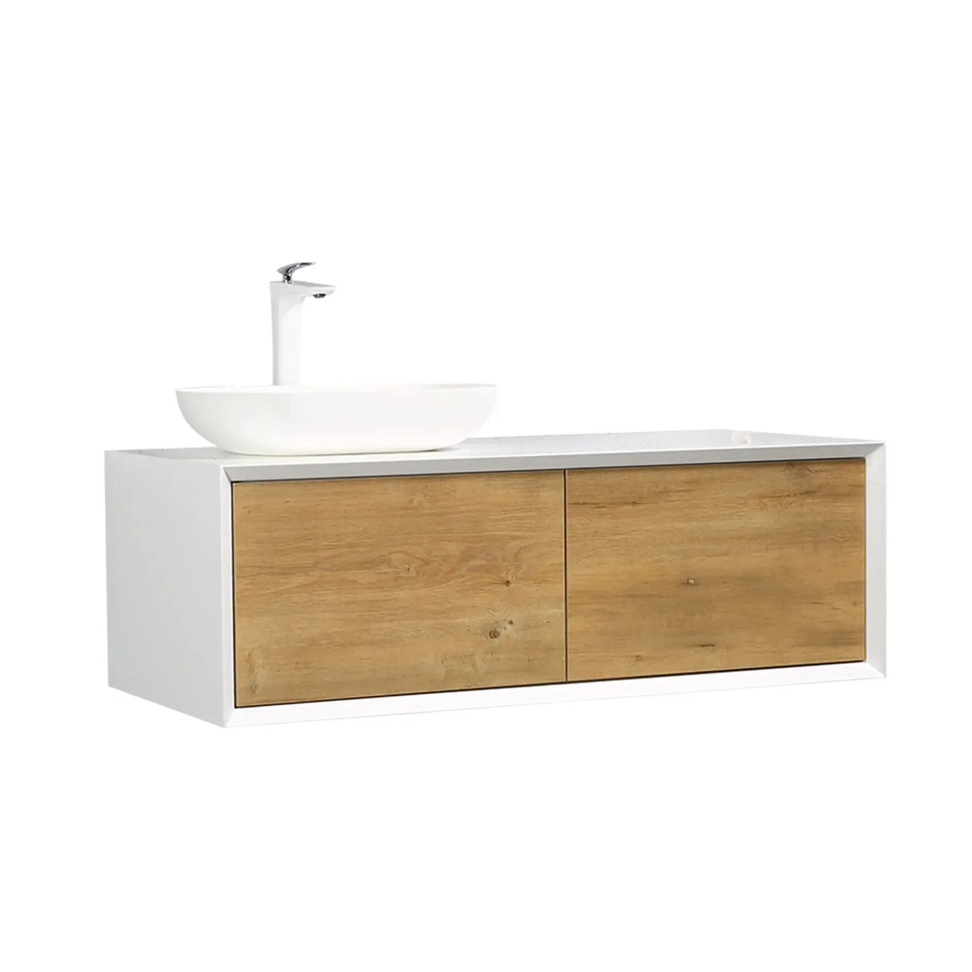48 Inch Modern Water-Resistant Wall-Mounted Single Sink Bathroom Cabinet Ready