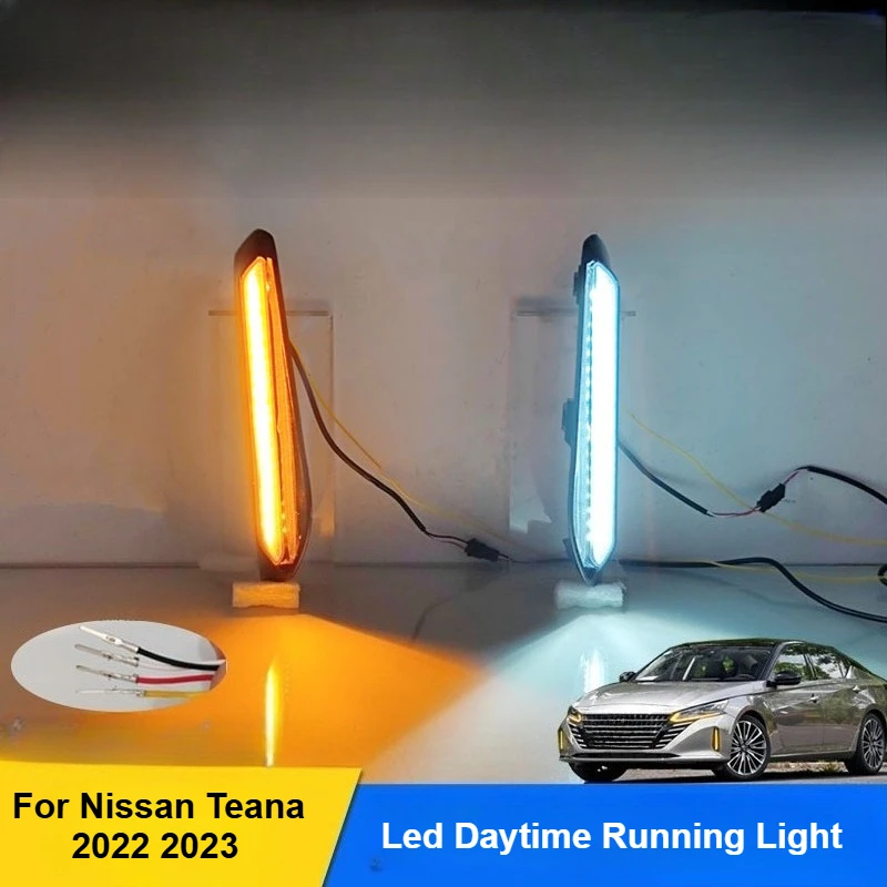

For Nissan Teana 2022 2023 Led Daytime Running Light Front Bumper Lamp Dymanic Flowing Turn Signal Brake Light