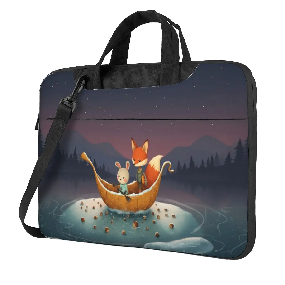 

Сумка для ноутбука «Звездная ночь» с лисой и кроликом в ореховом лодке, сумка для ноутбука, сумка для компьютера, чехол для ноутбука Macbook Pro