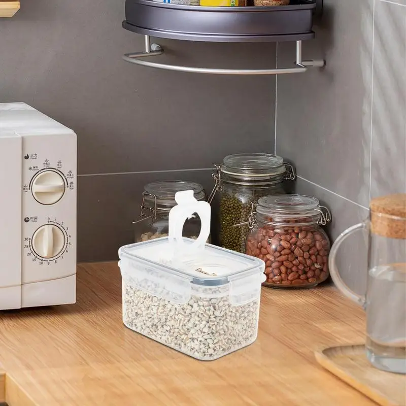 Food Storage Container 5pc Kitchen Air Tight Storage Large Capacity Space Saving Rice Storage Container With Easy Lock Lids