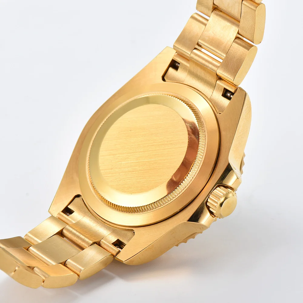 Imagem -05 - Mens Golden Luxury Automatic Machinery Nh35 Movimento Safira Vidro Aço Inoxidável 904l Impermeável