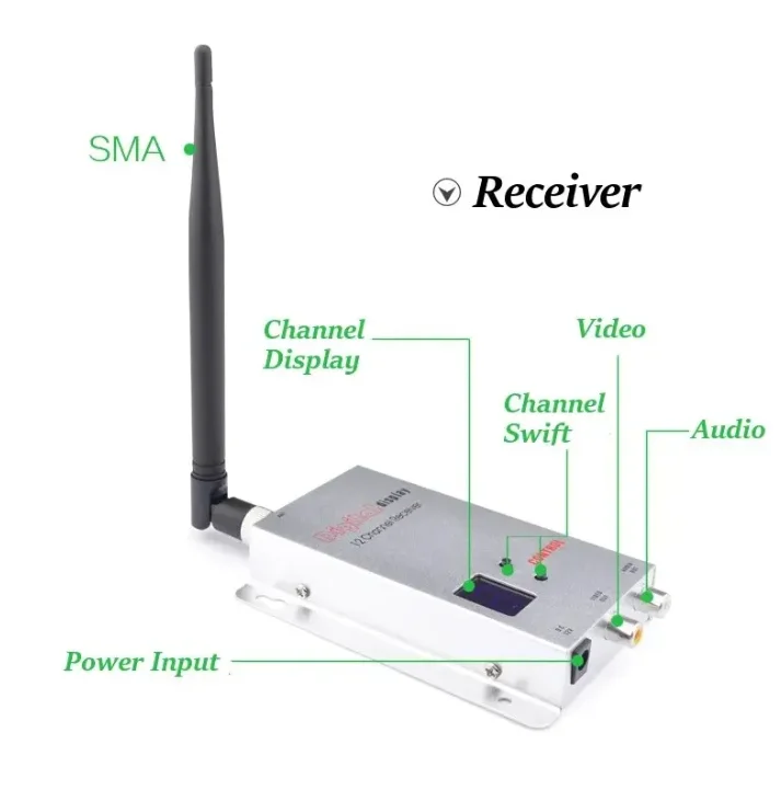 1.2G 1.5W 5W Transmitting Receiving Digital Display Receiver Signal Wireless Audio Video Transmitter Fpv Drone Accessories