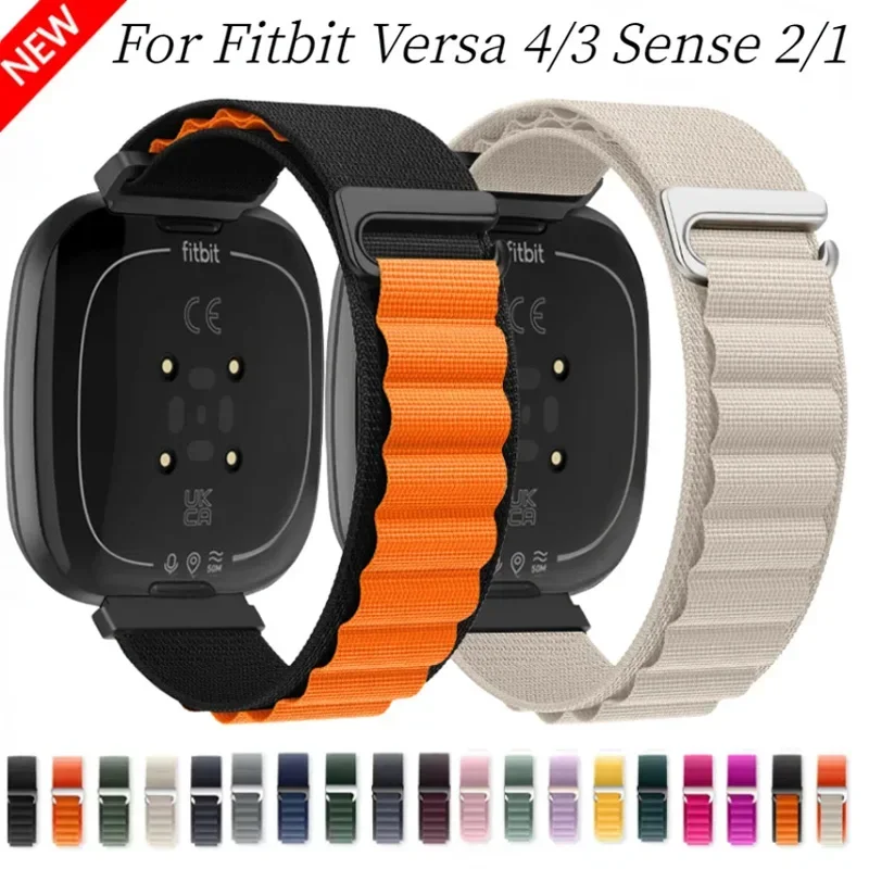 Alpine Nylonband für Fitbit Versa 4/3 Smartwatch Ersatz bequemes Armband Armband Fitbit Sense 2/1 Zubehör Gürtel