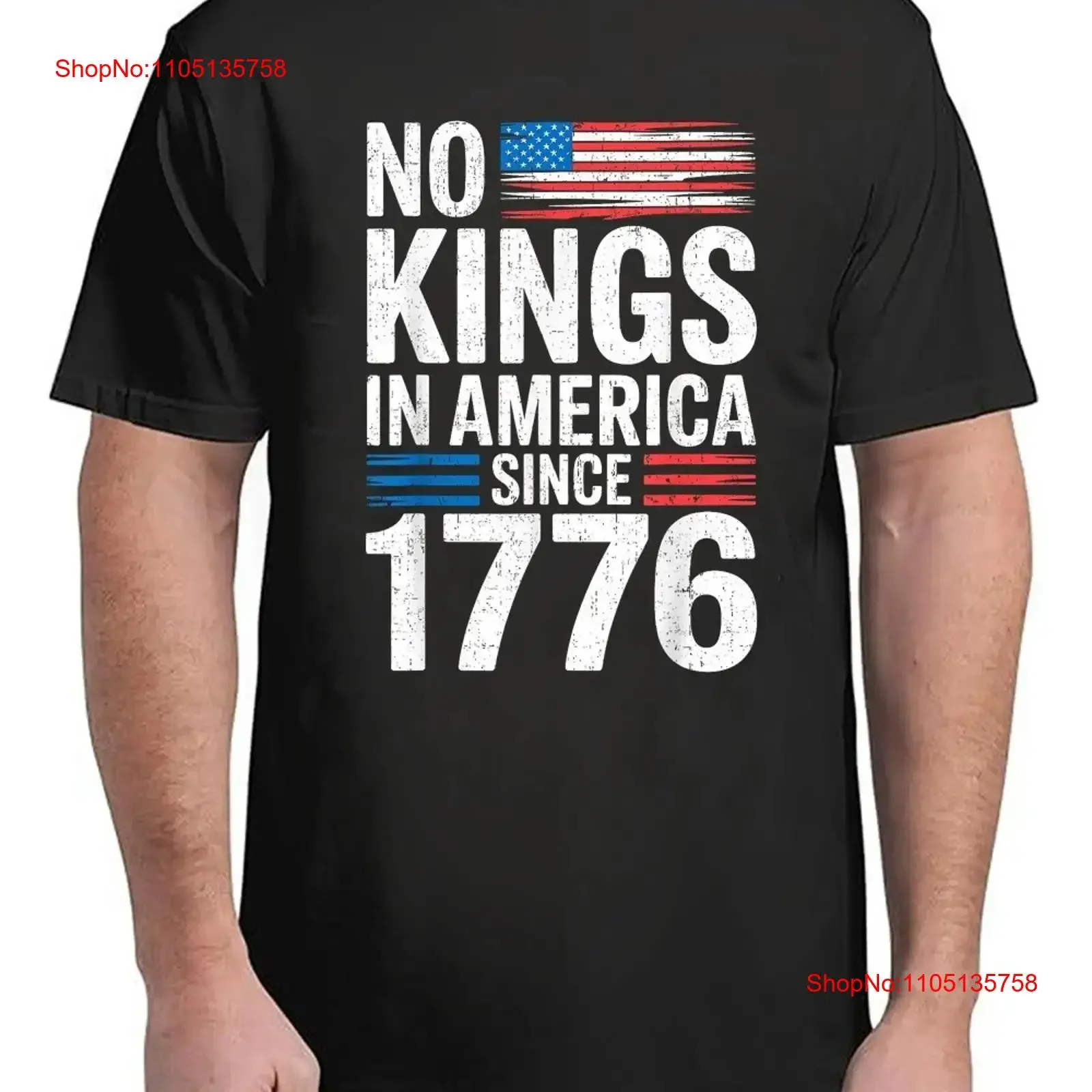 

No Kings In America Rejecting Patriotic USA For Adult S 4XL Футболка винтажная стираная мягкая слегка графическая уличная одежда Удобная