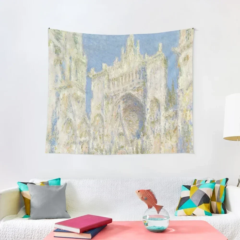 Claude Monet - Rouen Cathedral Sunlight Tapestry Room Decore Aesthetic Wall Hanging Wall Tapestry