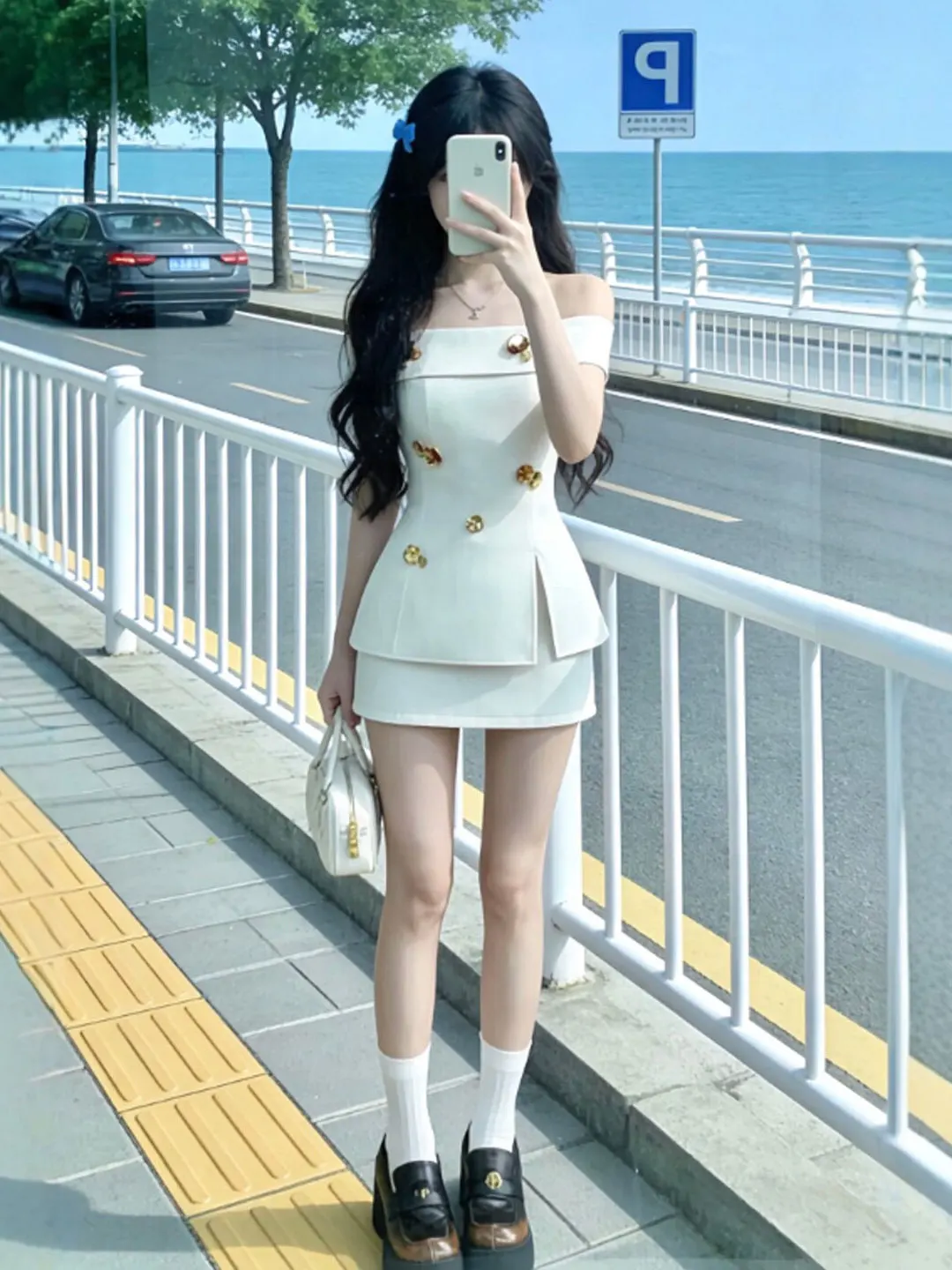 

Korean Style Half-length Skirt And One-shoulder Top Two-piece Set Comfortable Breathable Summer Outfit for Young Women