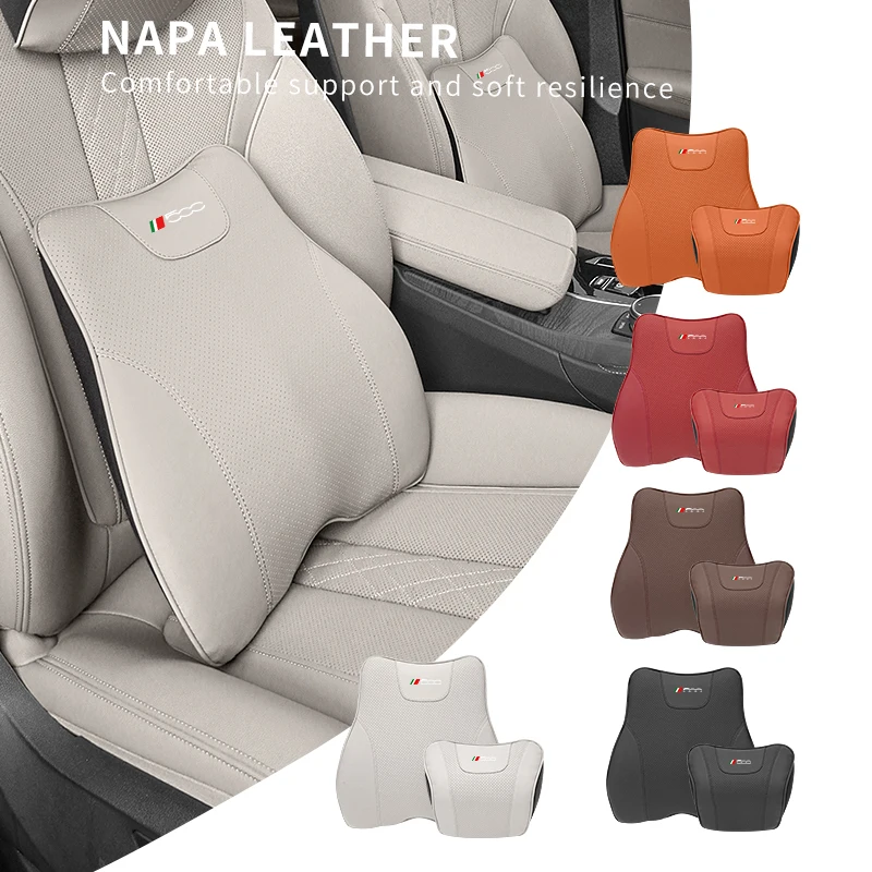 Nueva almohada de soporte Lumbar para coche, almohada de espuma viscoelástica para el cuello, soporte de cintura, accesorios para FIAT 500 Grande Punto Tipo Stilo UNO Ast