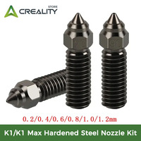 Creality K1 Nozzle Hardened Steel Nozzle Kit 0.2/0.4/0.6/0.8/1.0/1.2mm for K1 FDM 3D Printer Parts Non Stick Filament