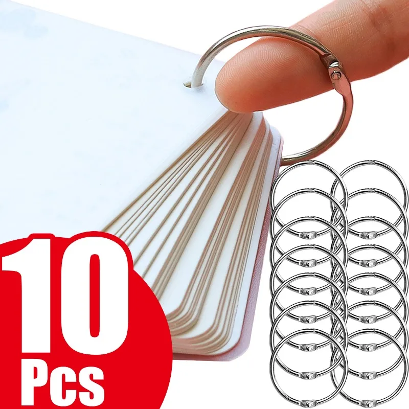 Metal Loose Leaf Binder Ring Book Binder Ring Clip for Index Card 38/50mm Book Hoops Opening Office Binding Supplies Photo Album