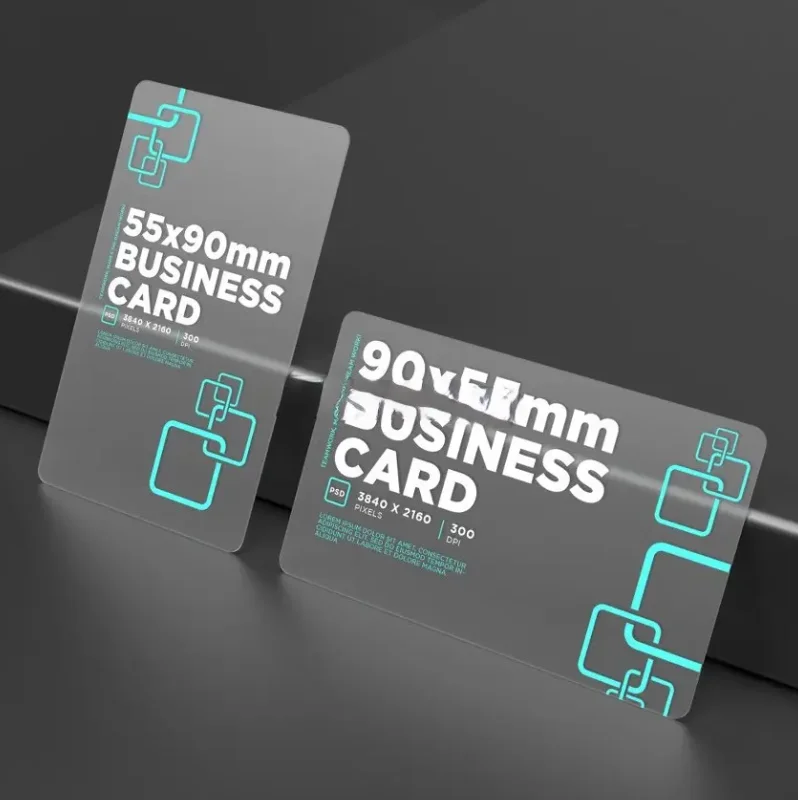 Customized printed PVC transparent playing cards, durable and waterproof plastic VIP cards, business cards