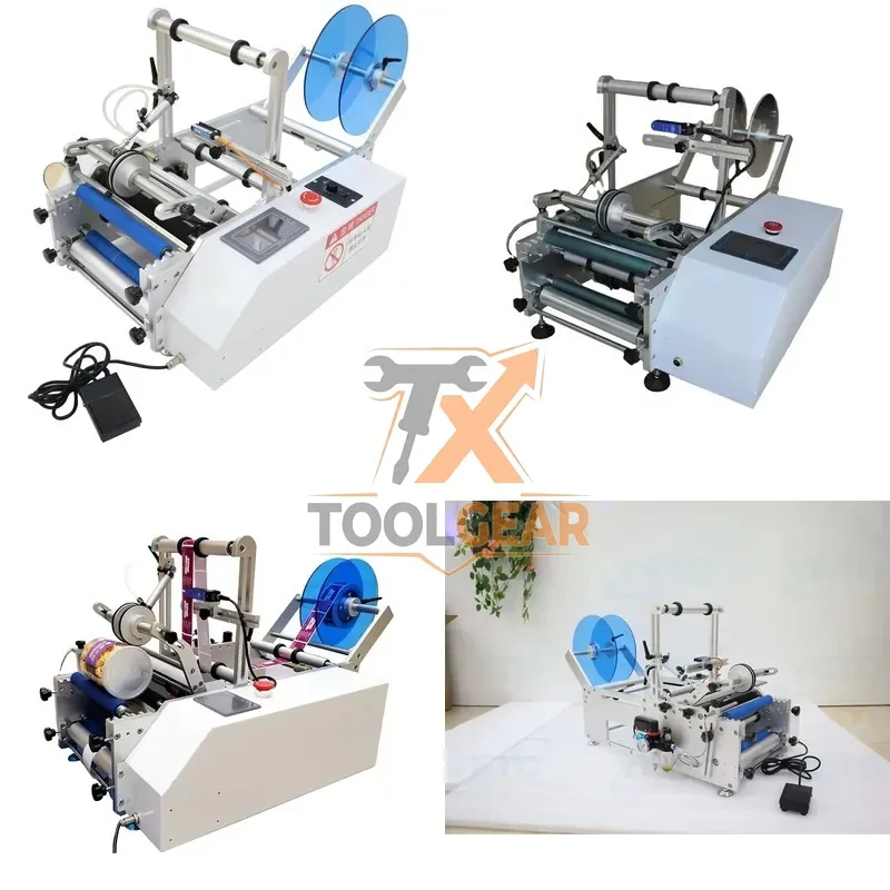 2026hotsale* Yeto Semi Automatic Double Sides Round Bottle Sticker Labeling Machine