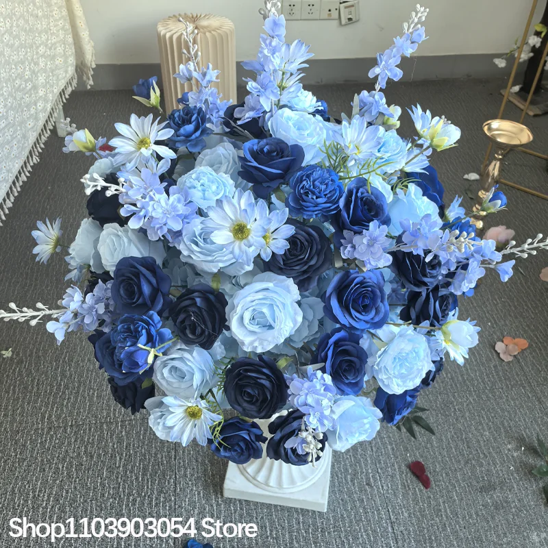 80-30cm Luxuriöser Künstlicher Blumenball aus Roten Rosen und Pfingstrosen für Hochzeitstischdekoration, Blumenhintergrund, Eventdekoration, Bühnendekoration – Detail 6