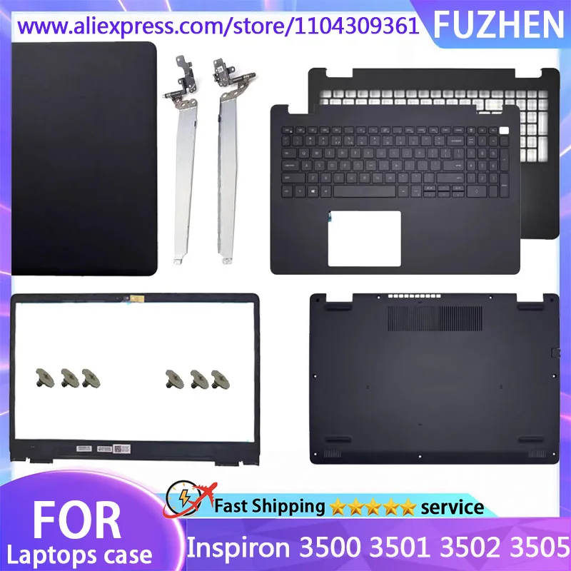 New Cover For Inspiron 3500 3501 3502 3505 LCD Back Cover/Front Frame/Palm Rest Keyboard/Bottom Cover/Hinge Black