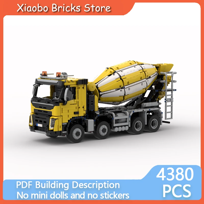 

City Engineering Car Model MOC Building Bricks Concrete Mixer Truck Modular Technology Gifts Holiday Assemble Children Toys Suit