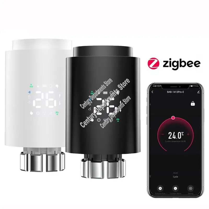 

Умный привод радиатора ABRM-Tuya Zigbee TRV, программируемый термостатический клапан радиатора, приложение, дистанционный регулятор температуры