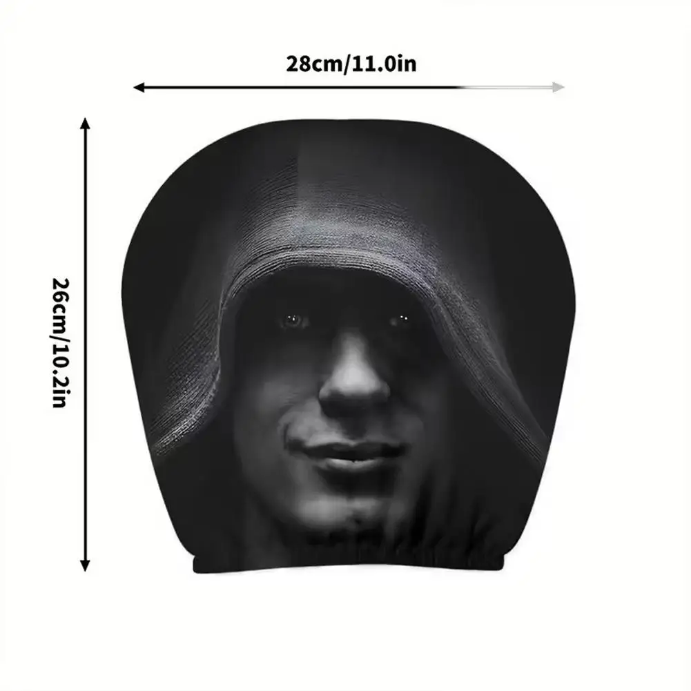 2 Stück Horror-Gesichts-Autositzbezüge aus weichem Polyester, waschbar, staubdicht, schützende dekorative Hülle, universeller Autositzbezug – Detail 11