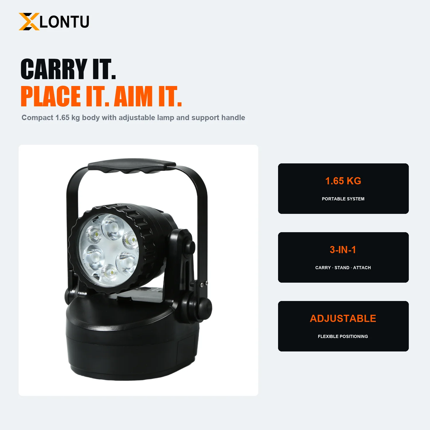 LONTU DBR-106B Explosion-Proof Searchlight Rechargeable 5000mAh 10h 24h IP66 Magnetic Mount 1.65kg Hazardous Area