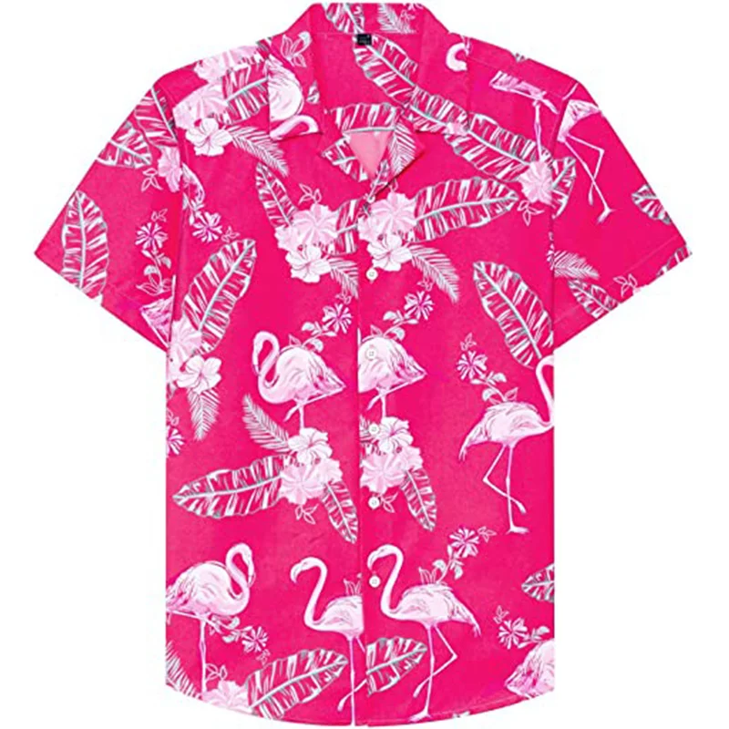 Tropical Rainforest Shirts for Men Clothing 3D Printing Hawaiian Beach Shirts Short Sleeve y2k Tops Vintage Clothes Lapel Blouse