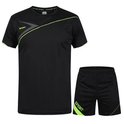 Sports suit men's summer fitness short sleeved T-shirt men's quick drying clothes running loose casual sportswear large size