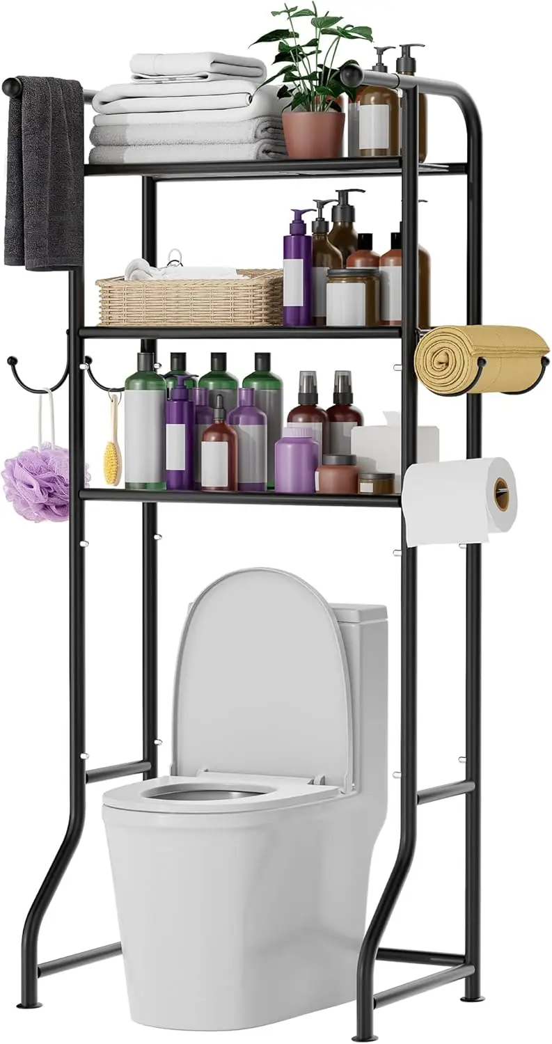 

Трехуровневая полка для хранения над унитазом, органайзеры и системы хранения для ванной комнаты над унитазом, металлическая полка для ванной комнаты
