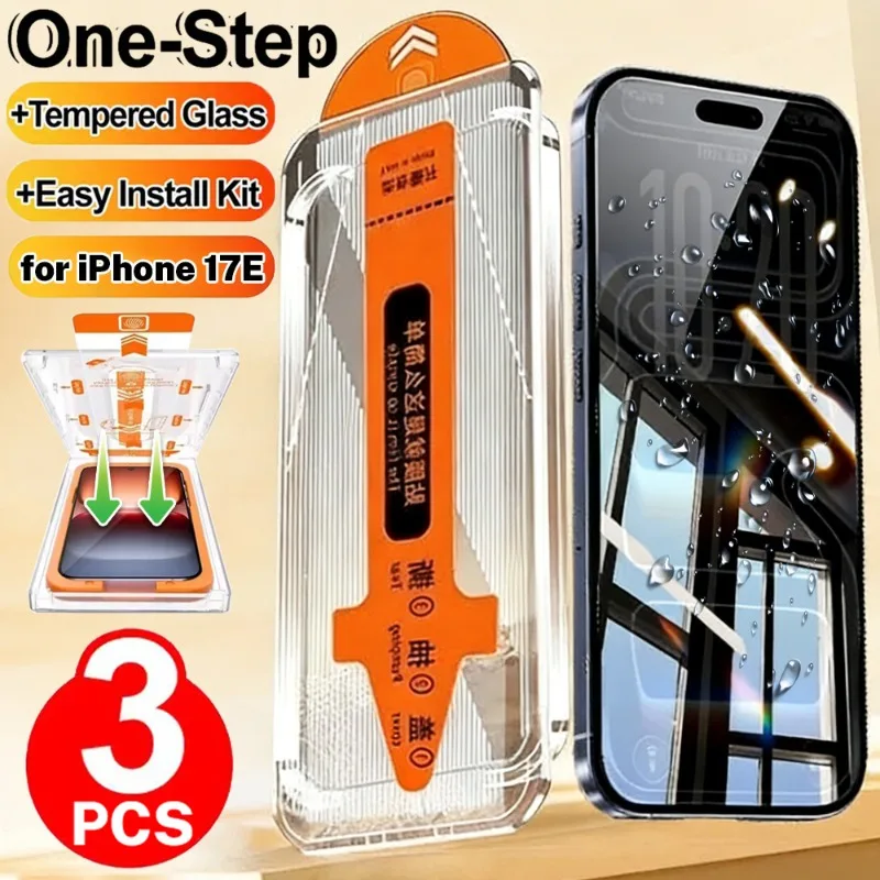 

3/2/1Pcs Full Coverage Privacy/HD Tempered Glass Screen Protector with Easy Installation Kit Auto-Alignment Kit for iPhone 17E