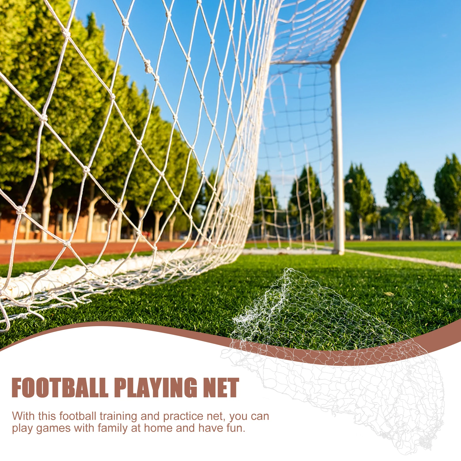 

Football Goal Net 2.4m x 1.8m PE Soccer Skills Training Equipment for Practice backyard games football net