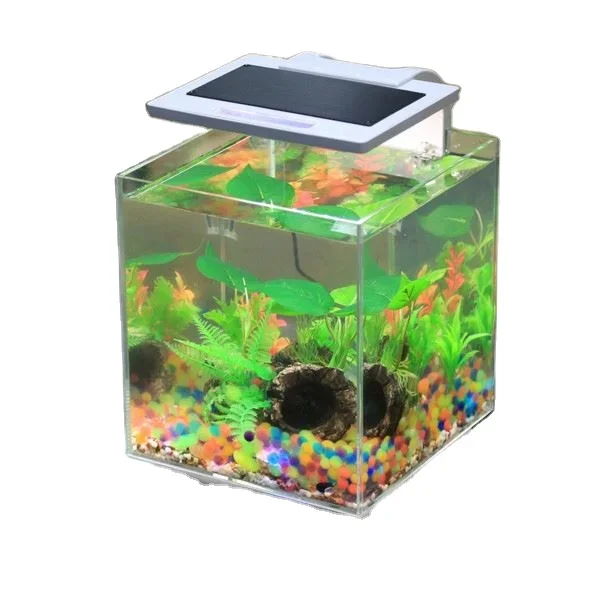 

Small Household Aquarium Fish Tank With Lighting And Wave Pump