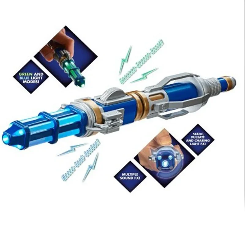 Hot TV show Dr. who cosplay props 12th sonic screwdriver with LED light sound magic wand stick funny toy for kids Christmas gift