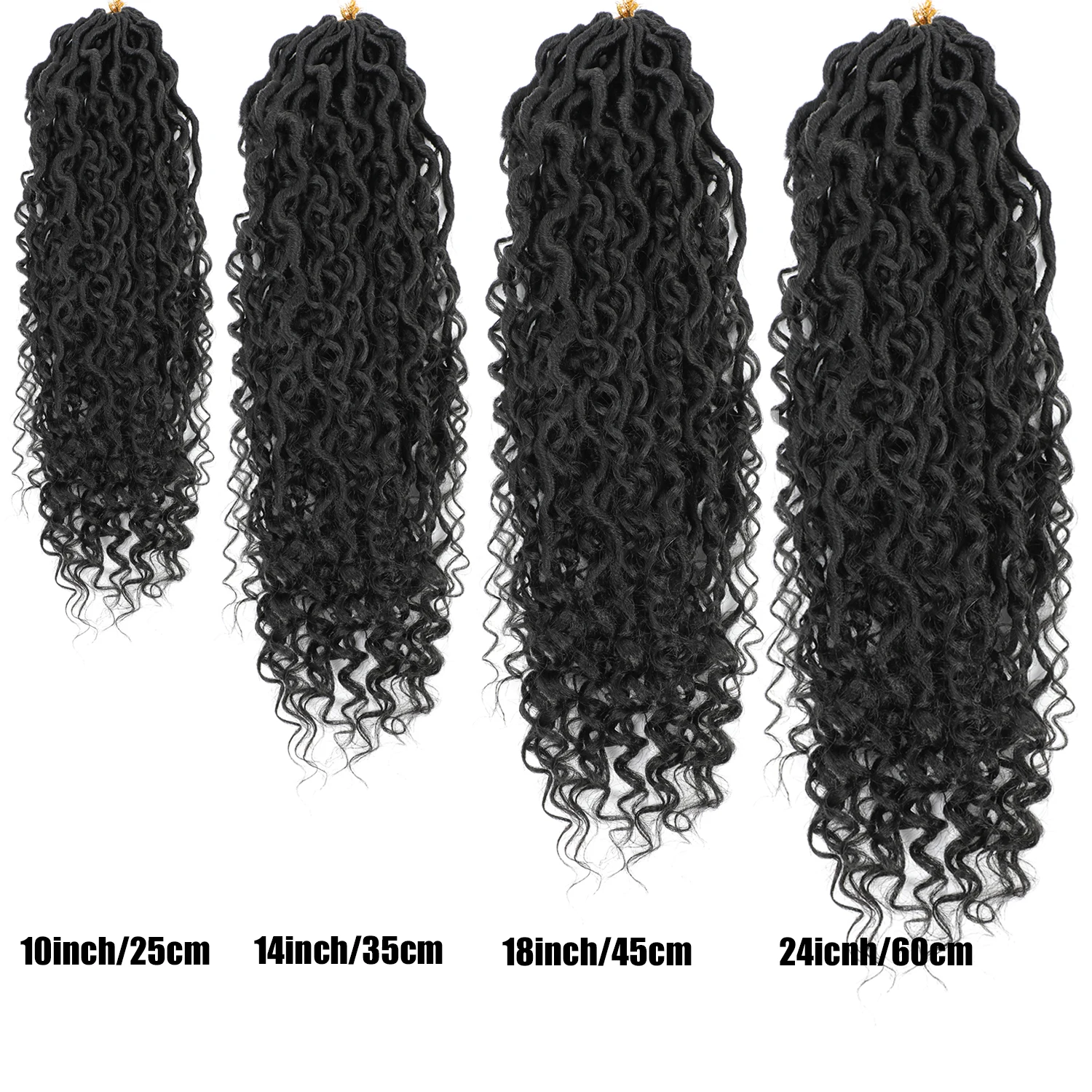 10/14/18/24 inch Goddess Locs Crochet Hair 6 Packs Faux Locs Crochet Hair for Black Women Pre Looped River Synthetic