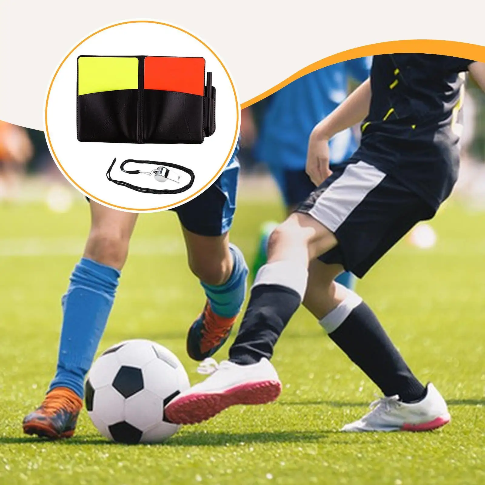 

Набор карточек футбольного рефери — необходимые инструменты для полевых соревнований, игра футбольного матча — оборудование для судей для занятий спортом на открытом воздухе