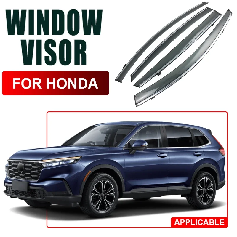 4PCS For Honda ACCORD CIVIC Hatchback Sedan CRV RM RS FIT JAZZ VEZEL HRV RU RV ZRV 2008-2025 Car Window Visor Auto Waterproof