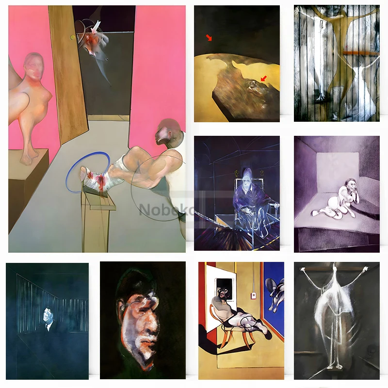 Francis Bacon Work Exhibition Poster Weird Style Portrait Prints Canvas Painting Abstract Wall Art Pictures Home Room Decoration