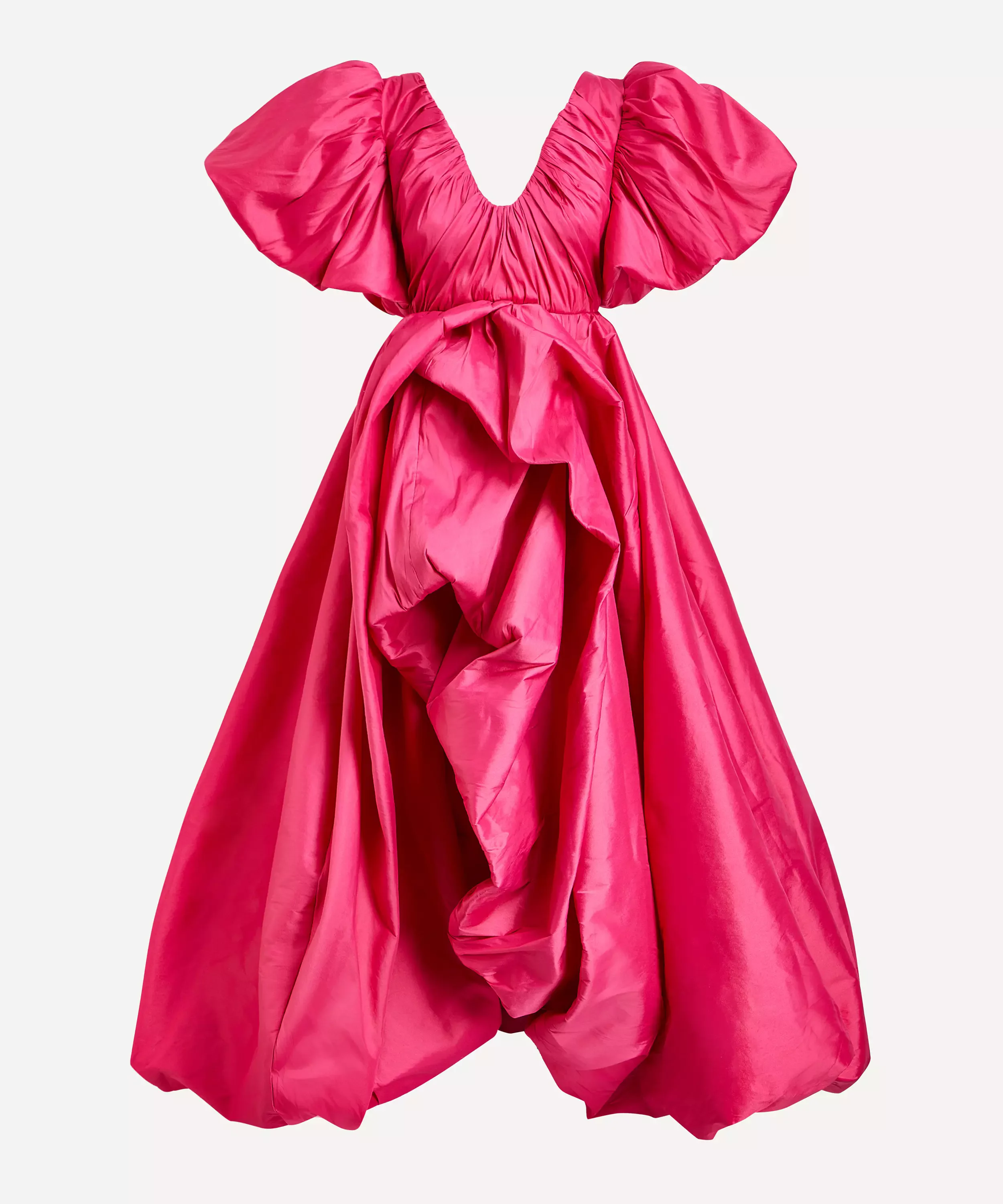 2025 New Arrival Pink High Low Prom Dresses Asymmetrical Vestidos de fiesta Tiered Taffeta Long Evening Party Dress with Big Bow