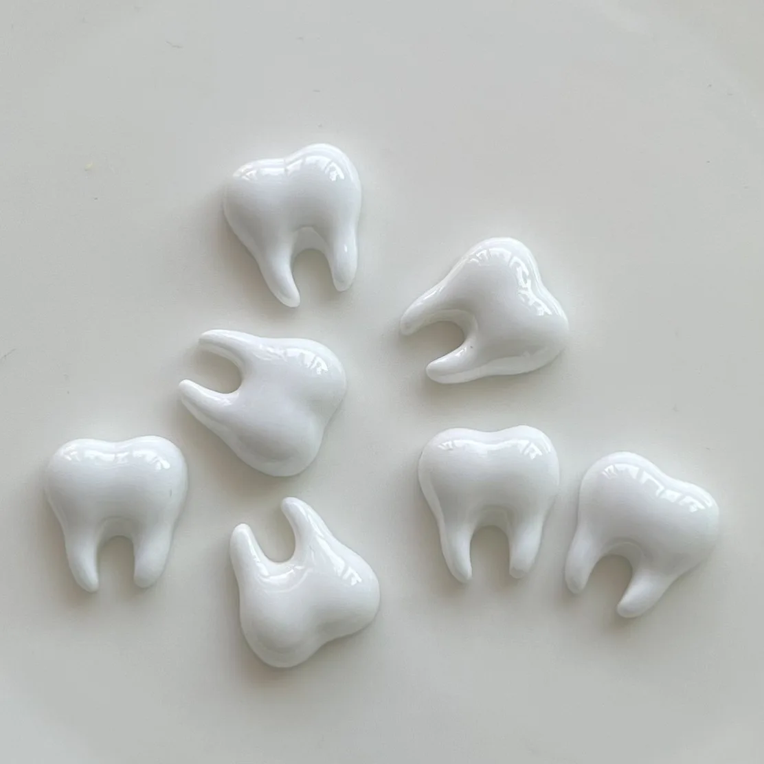 5pcs miniso tooth cartoon series cartoon resin flatback cabochons diy crafts materials jewelry making charms