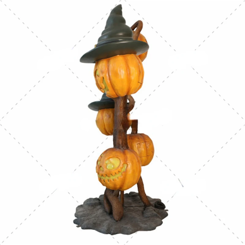 Pumpkin Lantern Tree Mice Reaper Pumpkins in Cauldron Pillar Mice Witch Bat Cat Duck Owl Tarantula Fiberglass Painted Witch