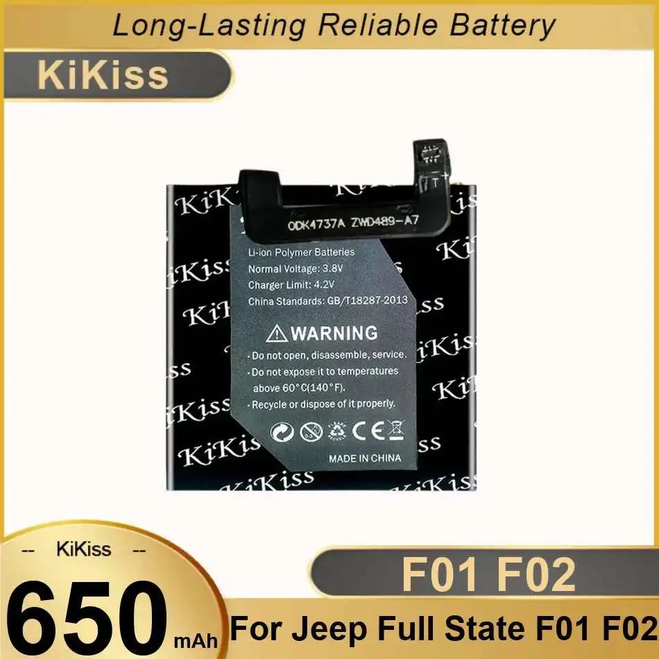 

Environmentally Friendly High Capacity Smartwatch Battery For Jeep Full State F01 F02 Smart Watch 650Mah