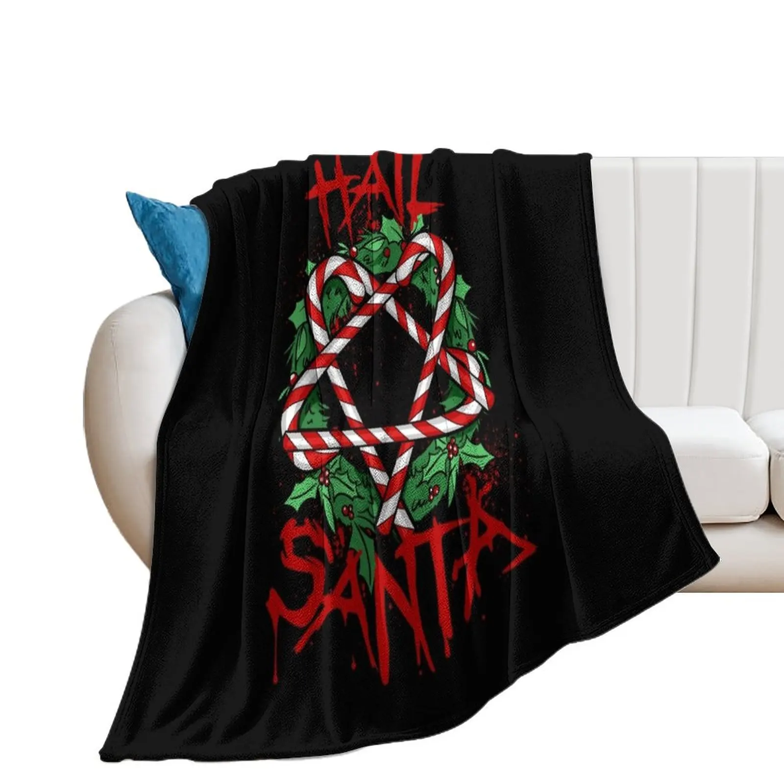 

Hail Santa Throw Blanket Flannel Fabric Bed linens Luxury St Luxury Blankets